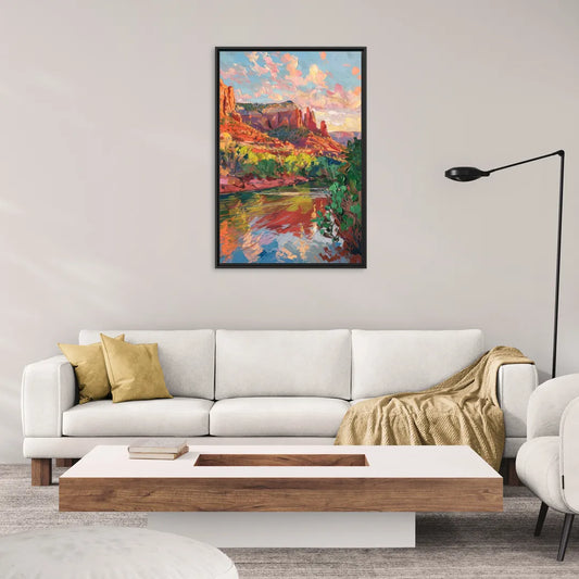 Sedona Scenic Canyon Vibes - Living Room Black Frame Canvas