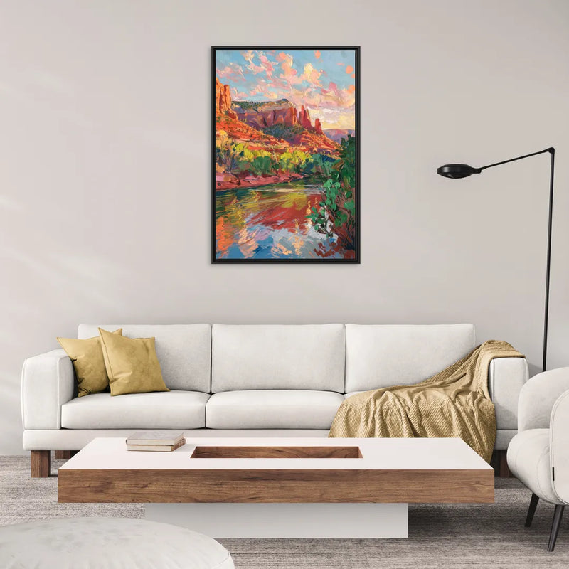 Sedona Scenic Canyon Vibes - Living Room Black Frame Canvas