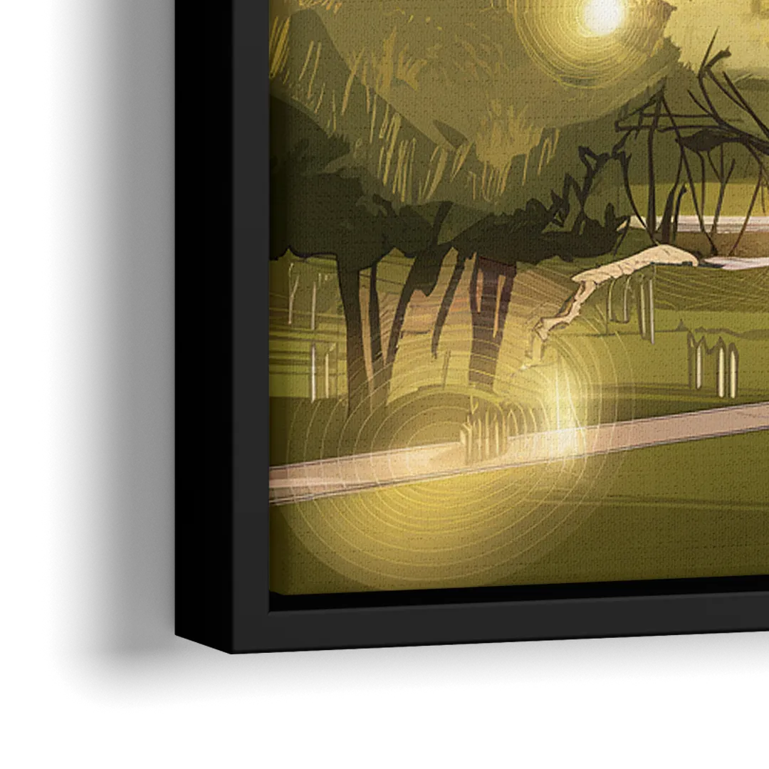 Austin Seaholm District - Close-Up Black Frame Canvas