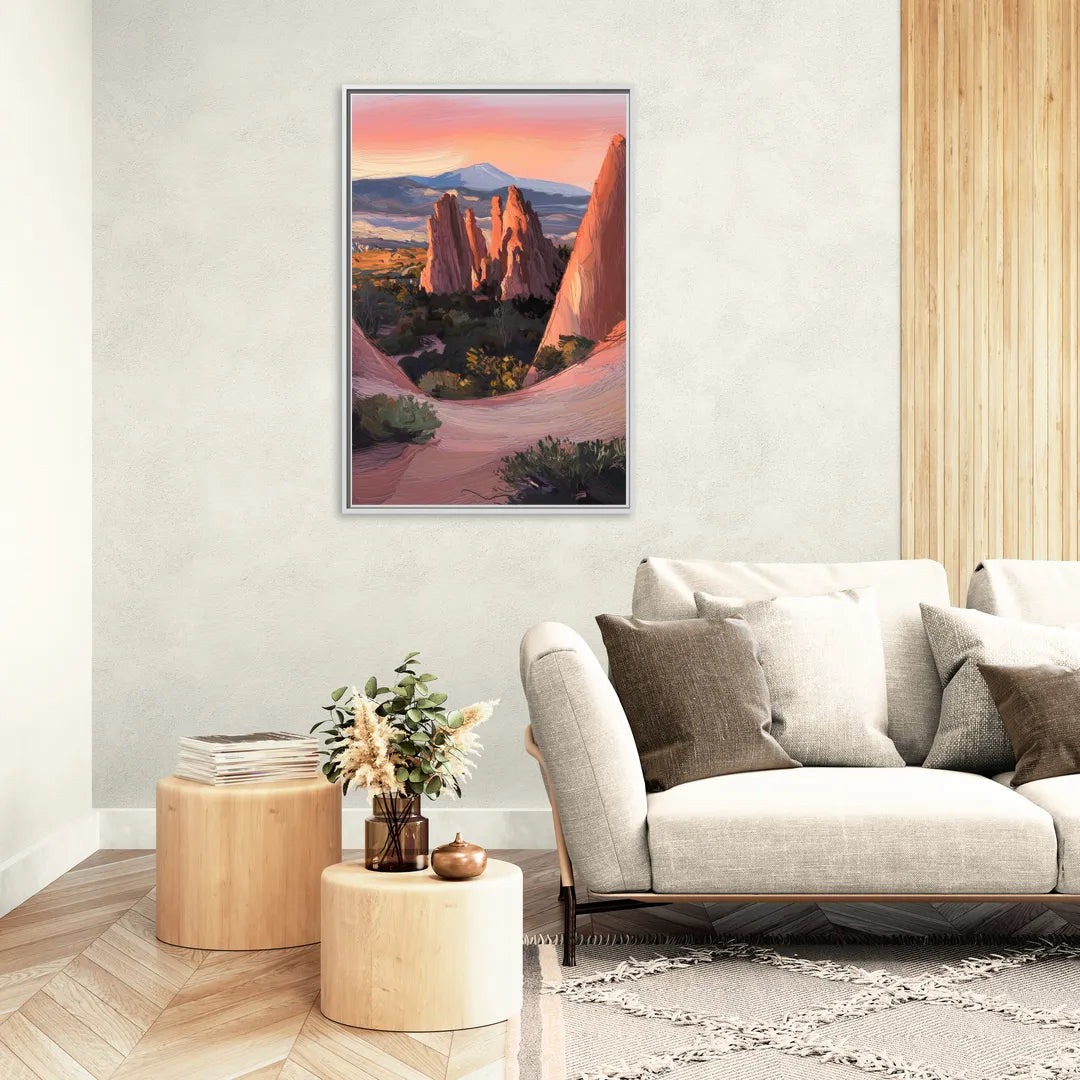 Colorado Springs Garden of the Gods - Living Room White Frame Canvas