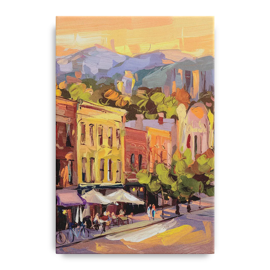 Asheville Downtown Landmarks - Canvas Wall Art