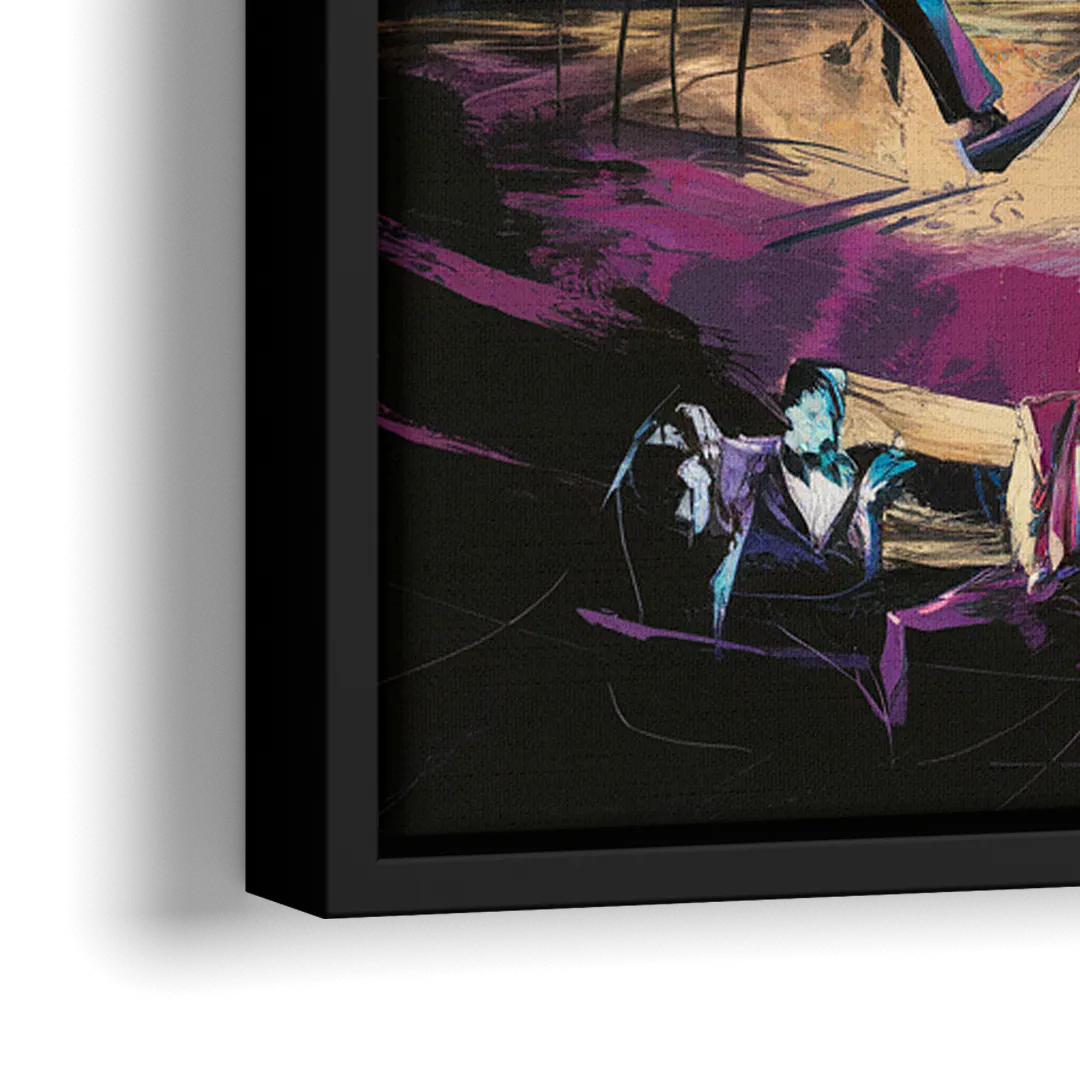 Memphis Blues Music Scene - Close-Up Black Frame Canvas