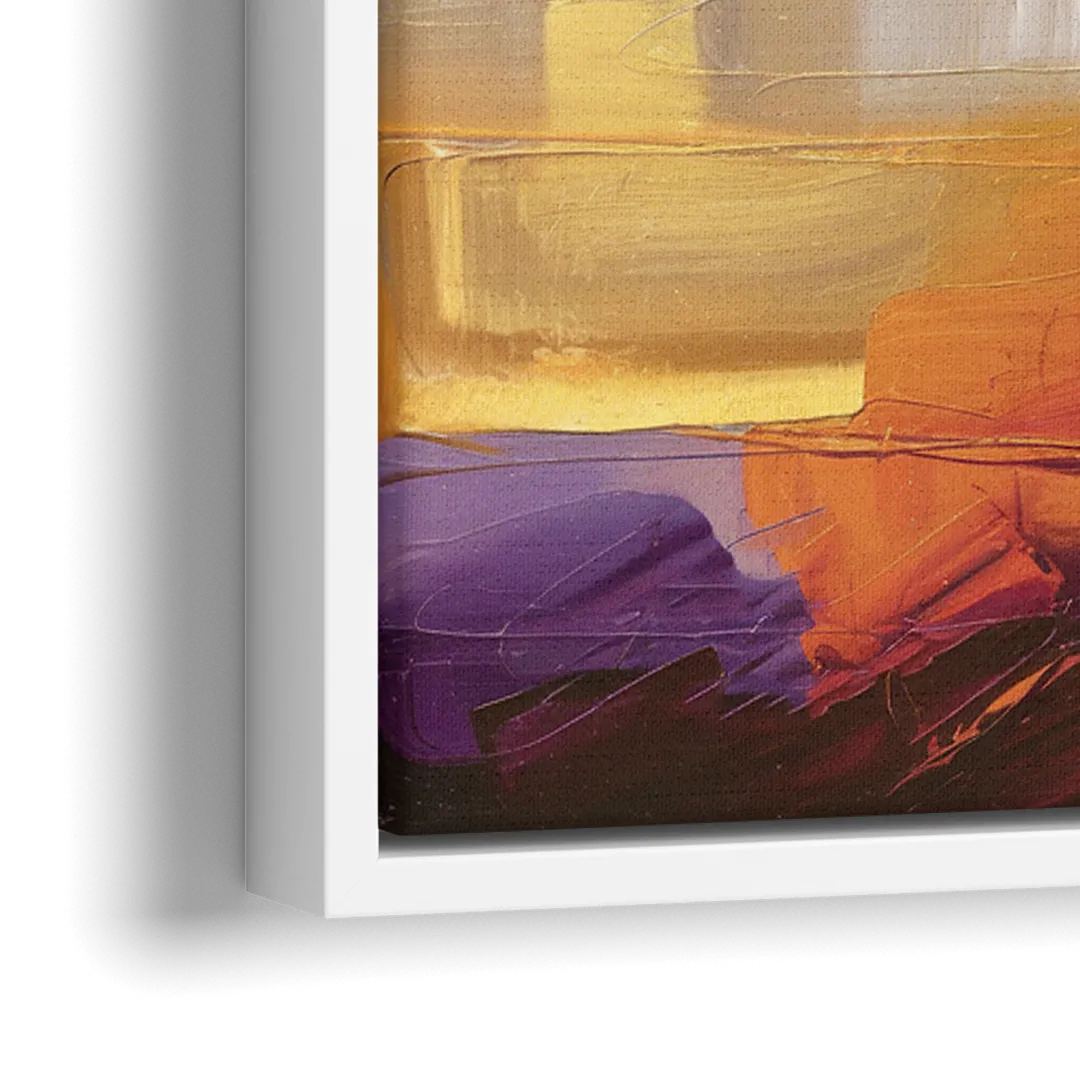 San Francisco Golden Hour Skyline - Close-Up White Frame Canvas