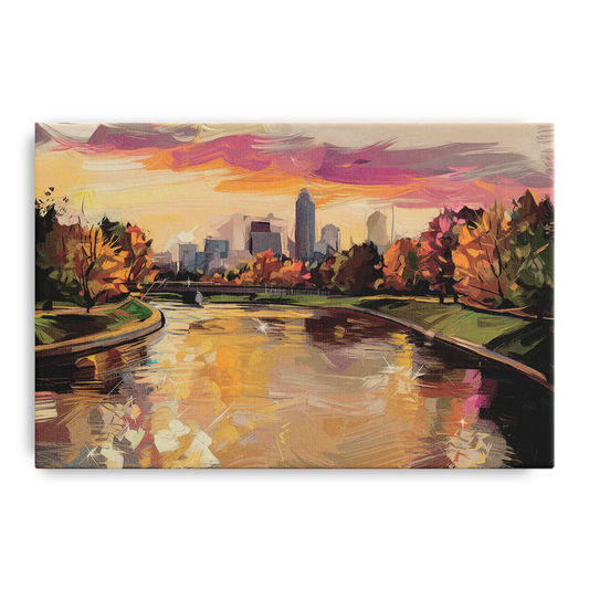 Toledo Maumee River Sunset - Canvas Wall Art