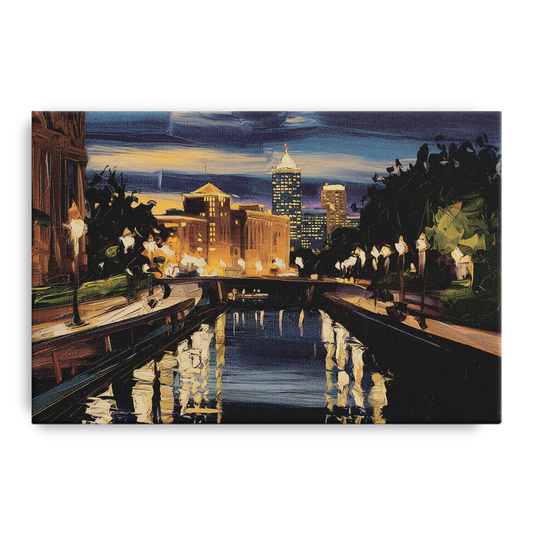 Indianapolis Canal Walk View - Canvas Wall Art