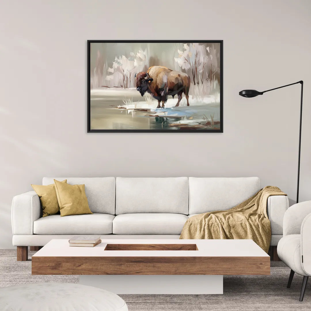 Buffalo Waterfront Serenity - Living Room Black Frame Canvas