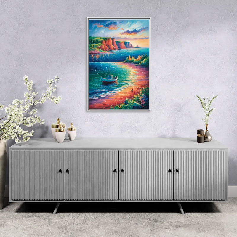 PEI Coastal Charm - Living Room White Frame Canvas