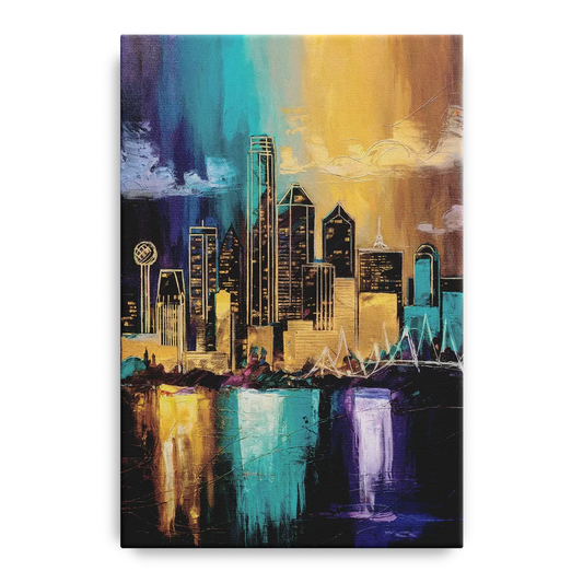 Dallas Iconic Skyline - Canvas Wall Art