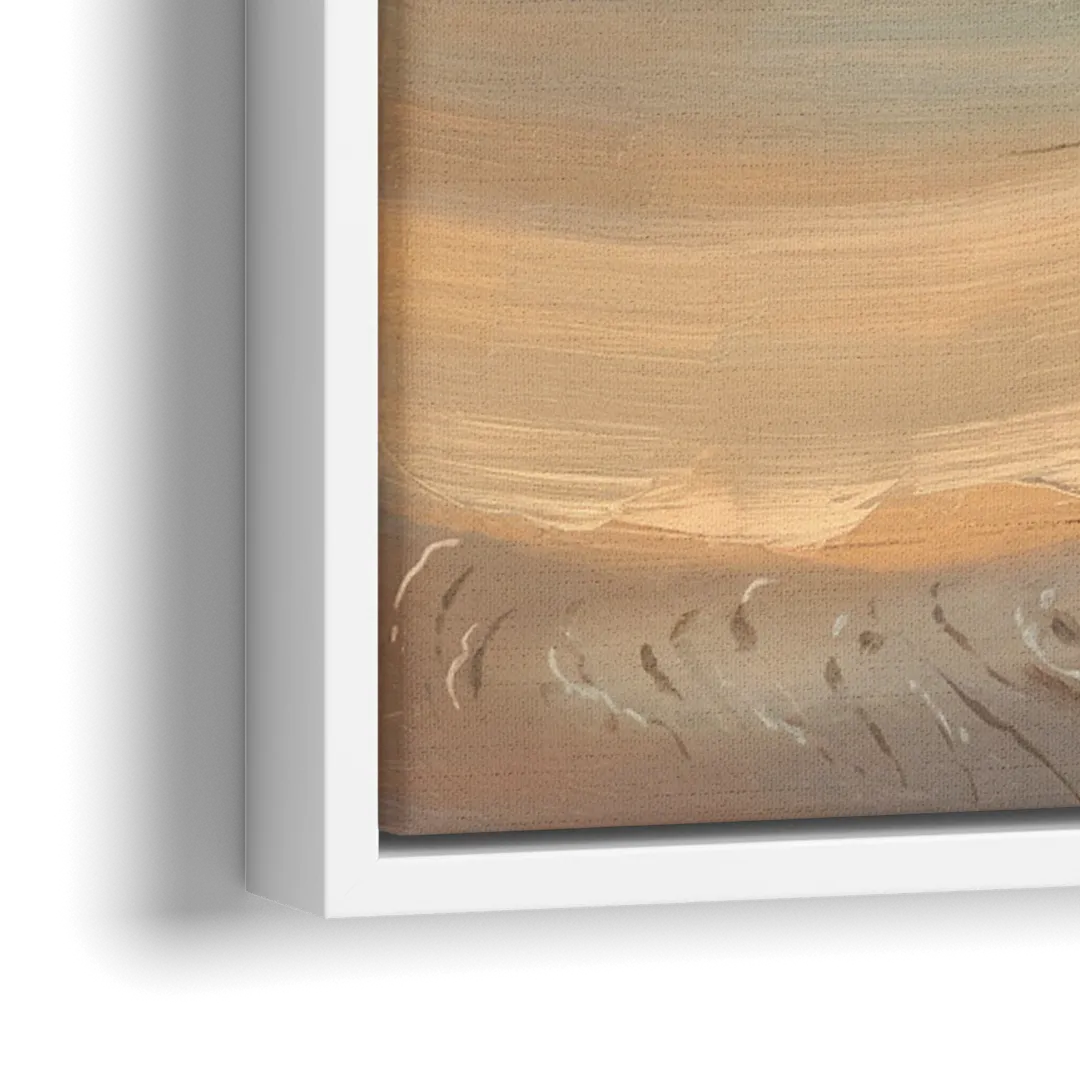 Cape May Waves and Dunes - Close-Up White Frame Canvas