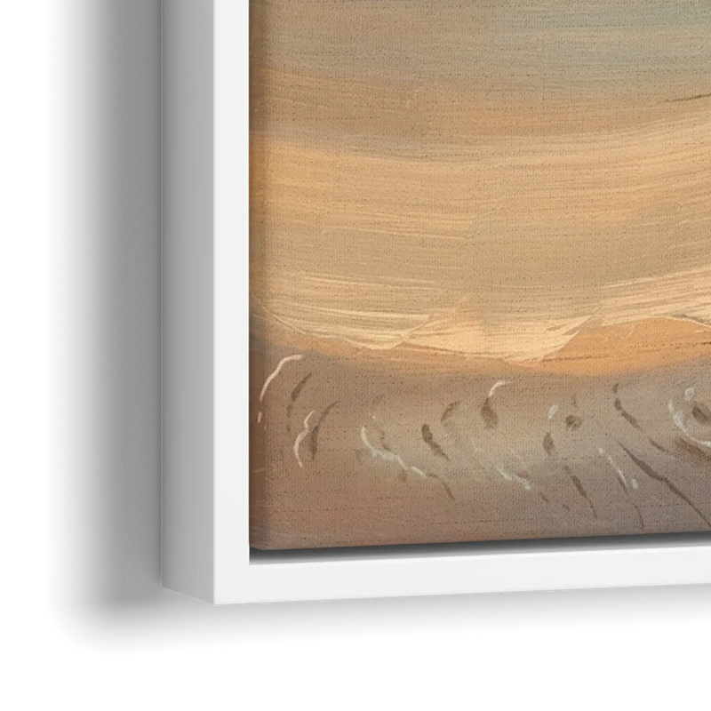 Cape May Waves and Dunes - Close-Up White Frame Canvas