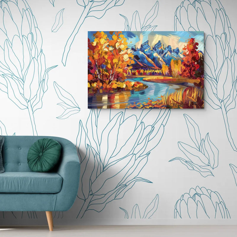 Jackson Hole Autumn Colors - Canvas Wall Art Living Room