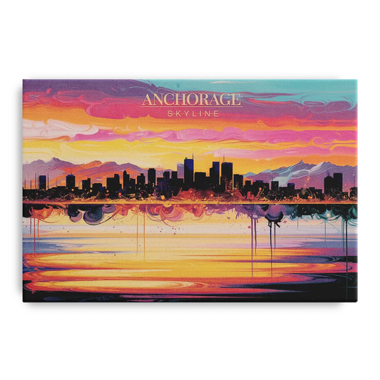 Anchorage Skyline Sunset - Canvas Wall Art