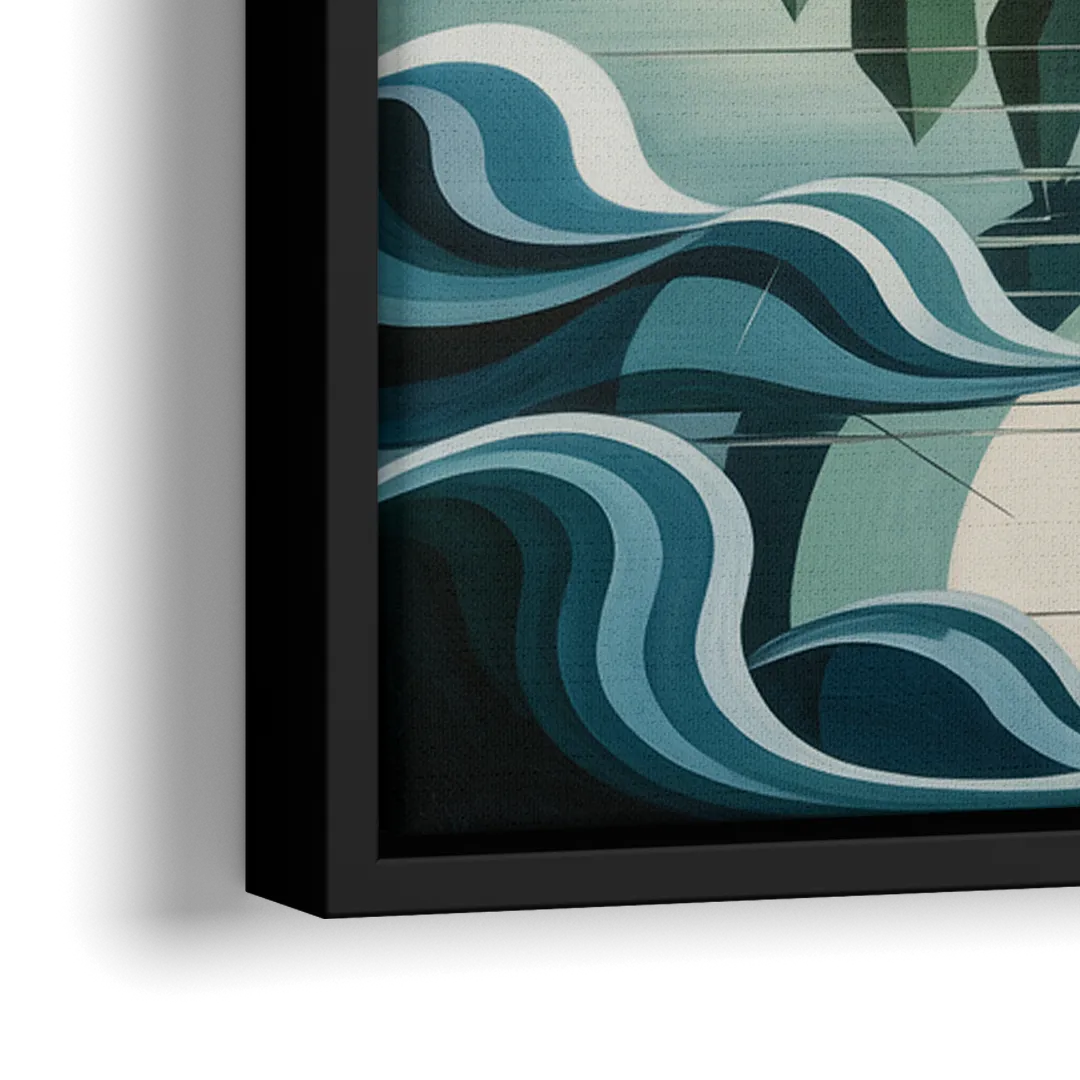 Lighthouse on the Island - Close-Up Black Frame Canvas