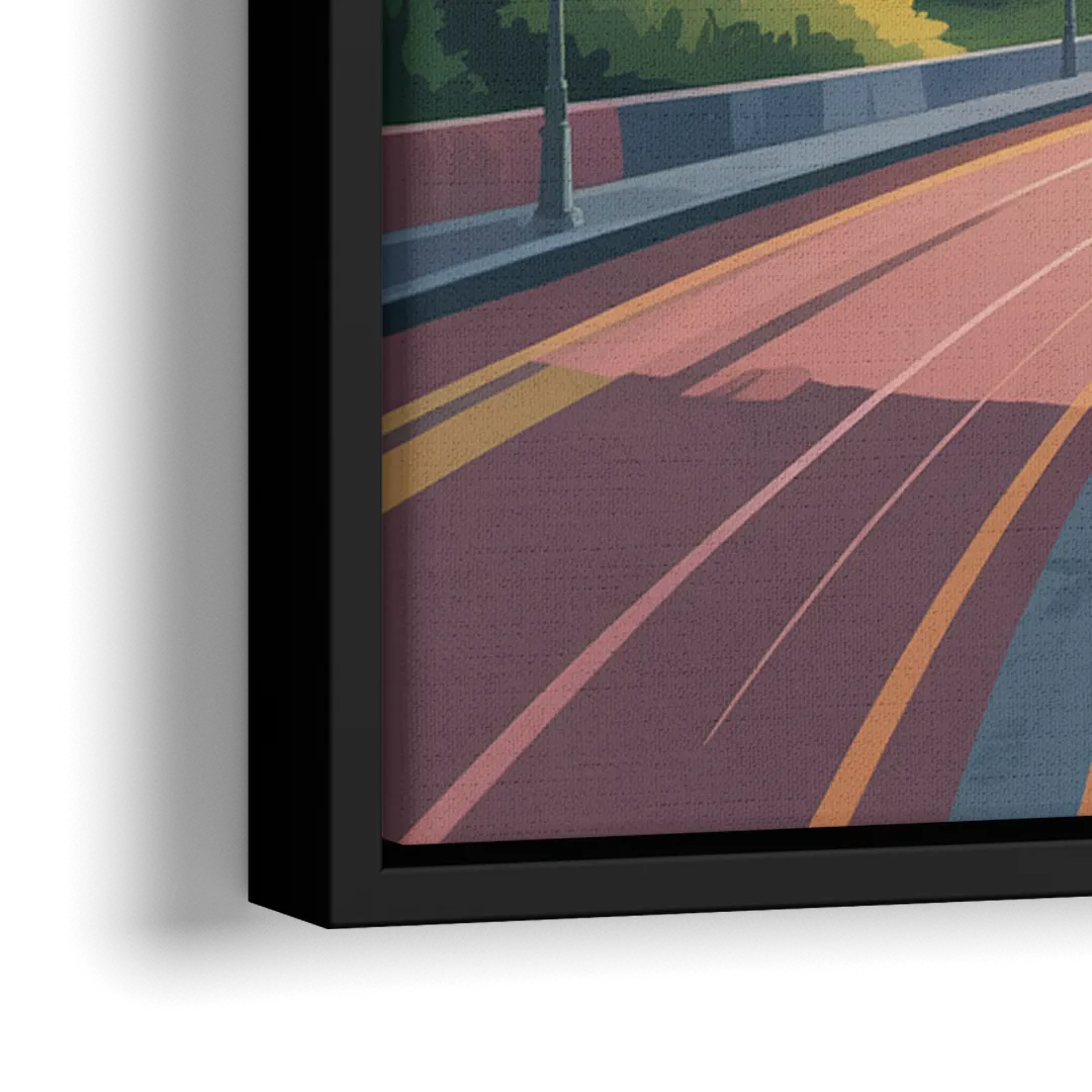 Quebec City Sunrise - Close-Up Black Frame Canvas