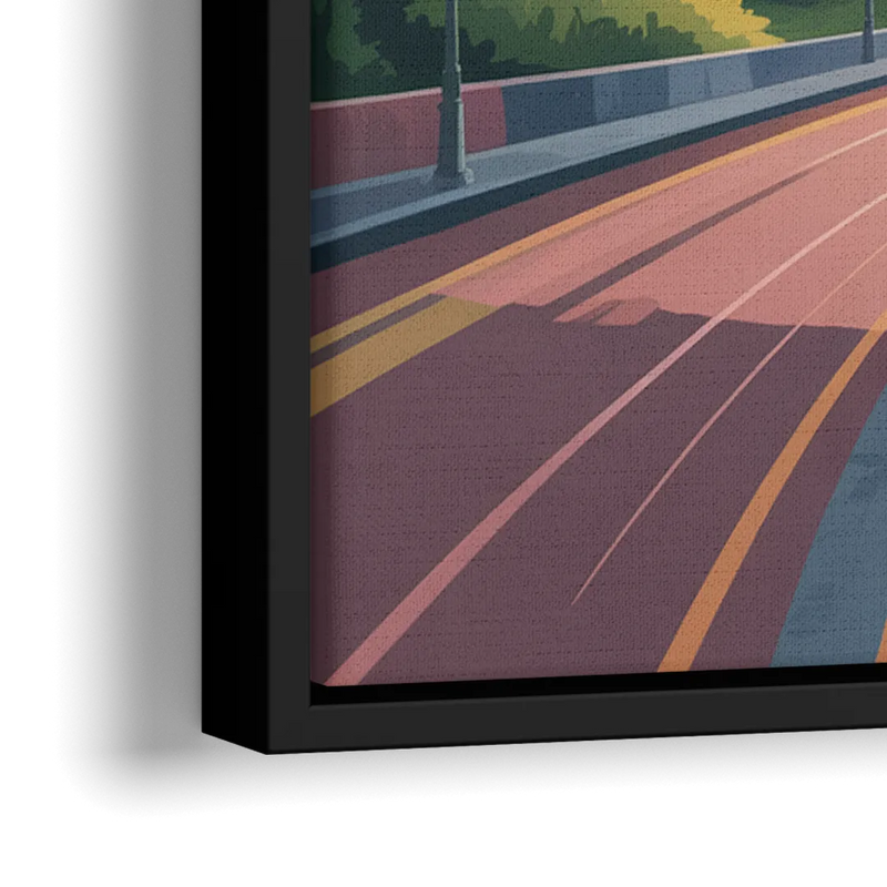 Quebec City Sunrise - Close-Up Black Frame Canvas