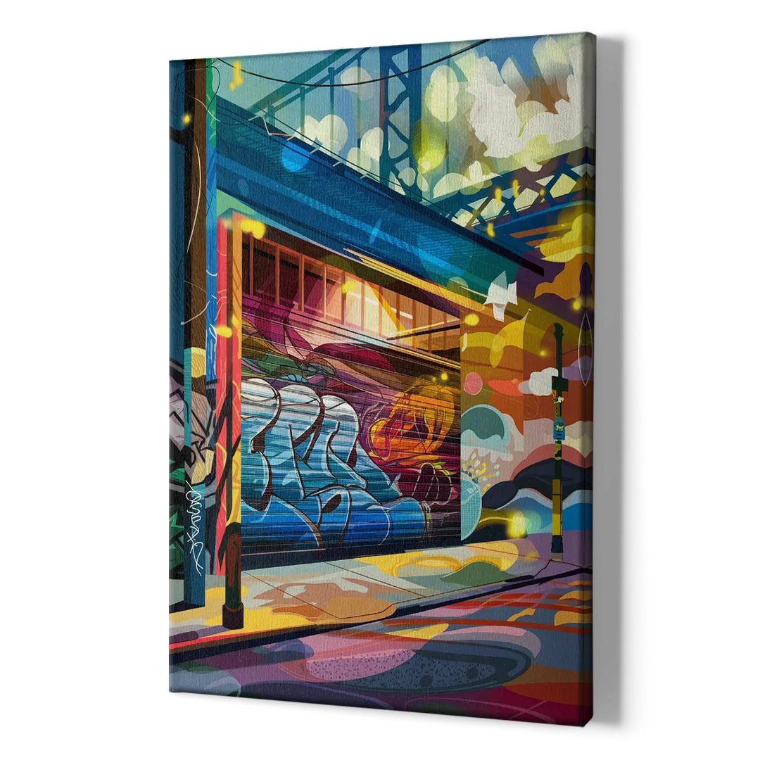 Oakland Street Art Scene - Canvas Print Art Sides