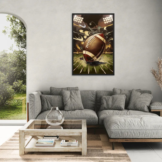 Garland Football Spirit - Living Room Black Frame Canvas
