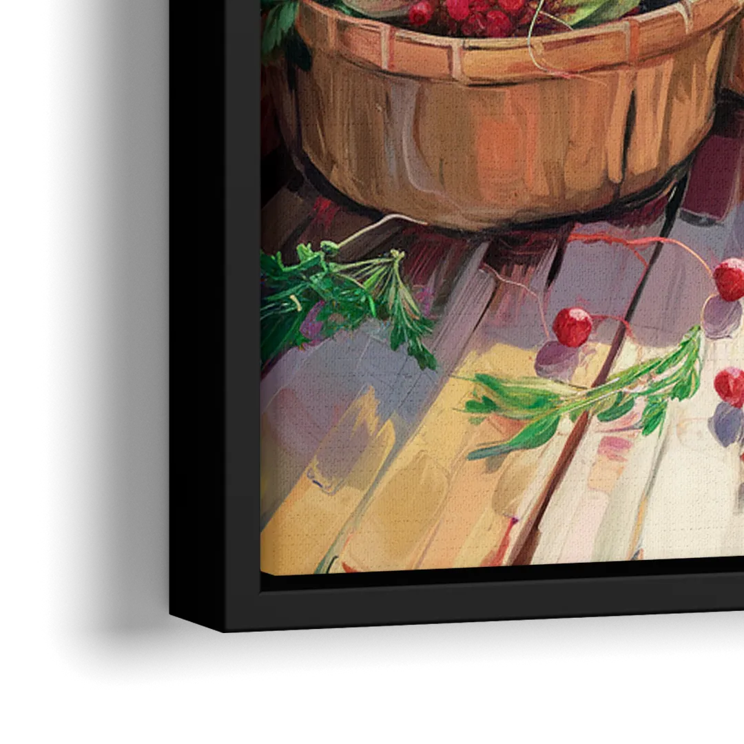 Madison Farmers Market Delight - Close-Up Black Frame Canvas