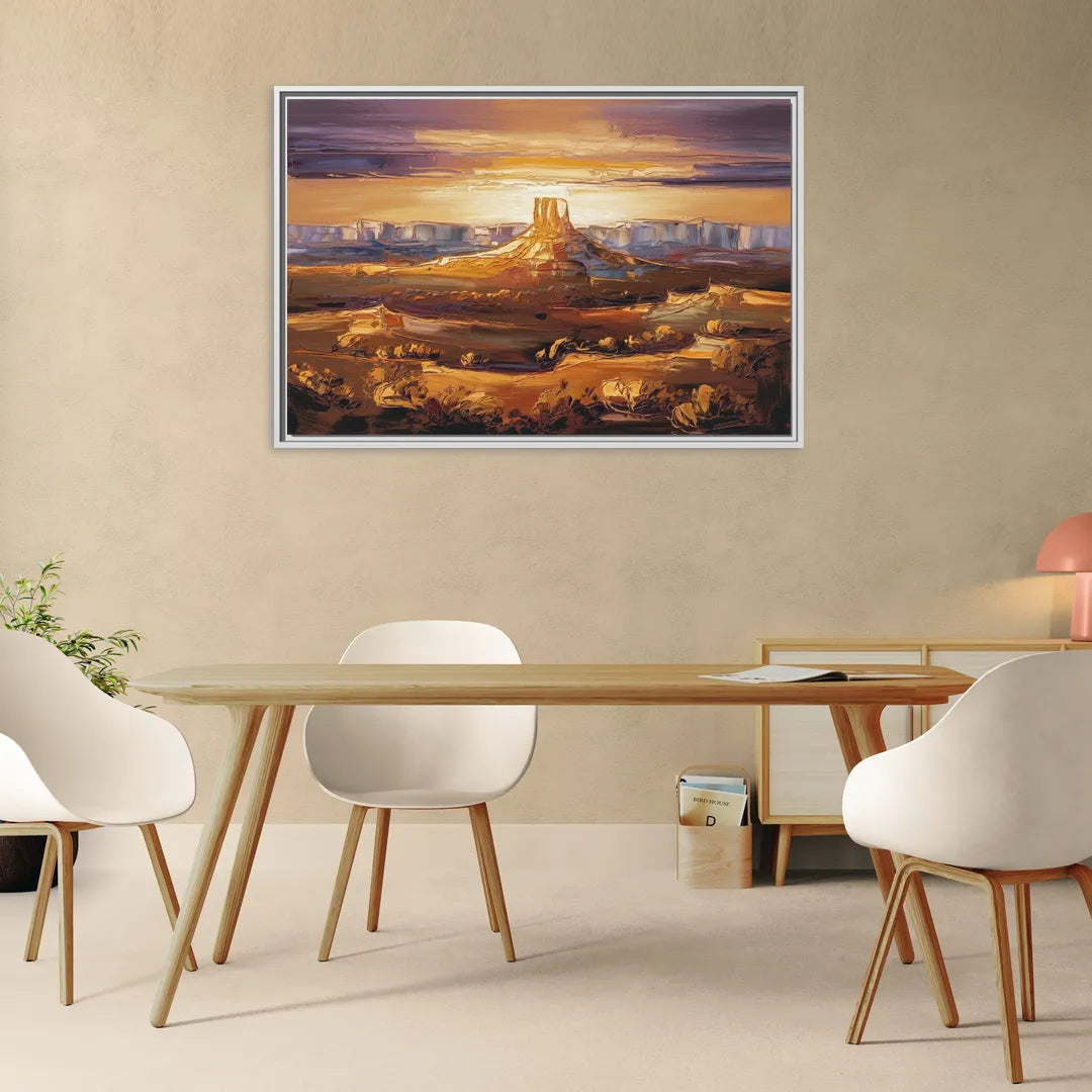Mesa Sunlit Horizons - Living Room White Frame Canvas