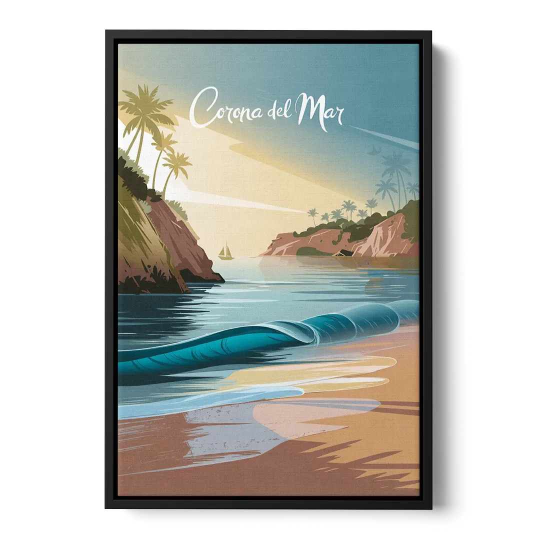 Corona Beach Vibes - Black Frame Canvas