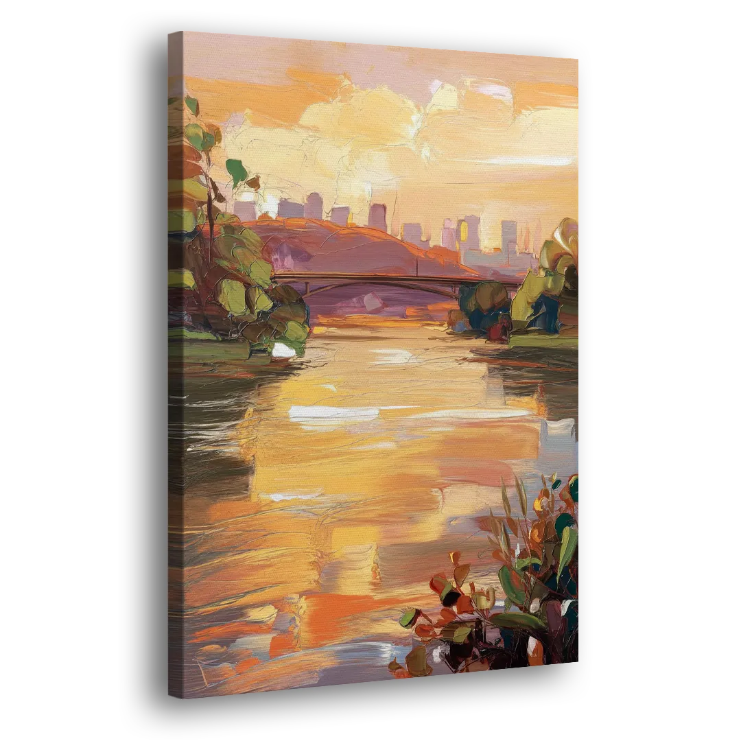 Knoxville Tennessee River View - Canvas Print Art Sides
