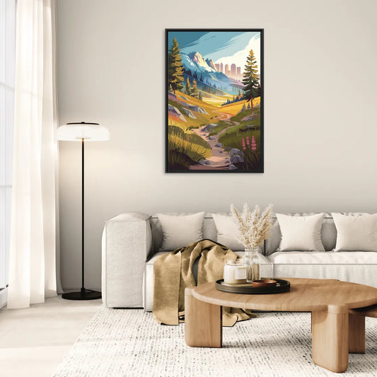 Salt Lake City Nature Trails - Living Room Black Frame Canvas