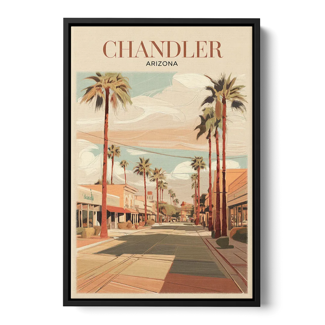 Chandler Downtown Streets - Black Frame Canvas