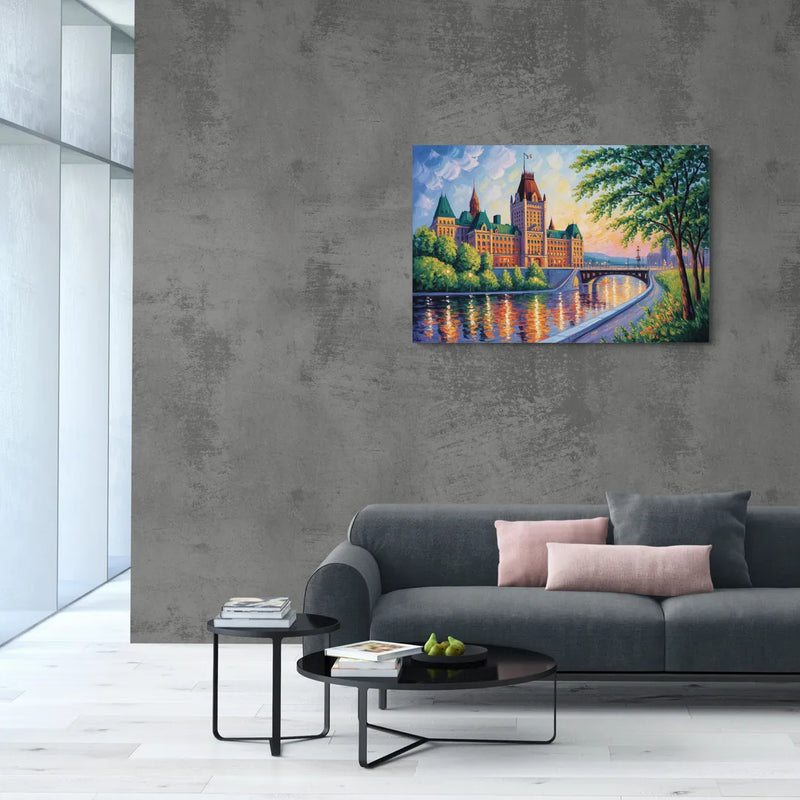 Parliament Building Quebec - Canvas Wall Art Living Room