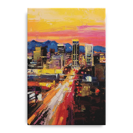 Phoenix Arizona Downtown Lights - Canvas Wall Art