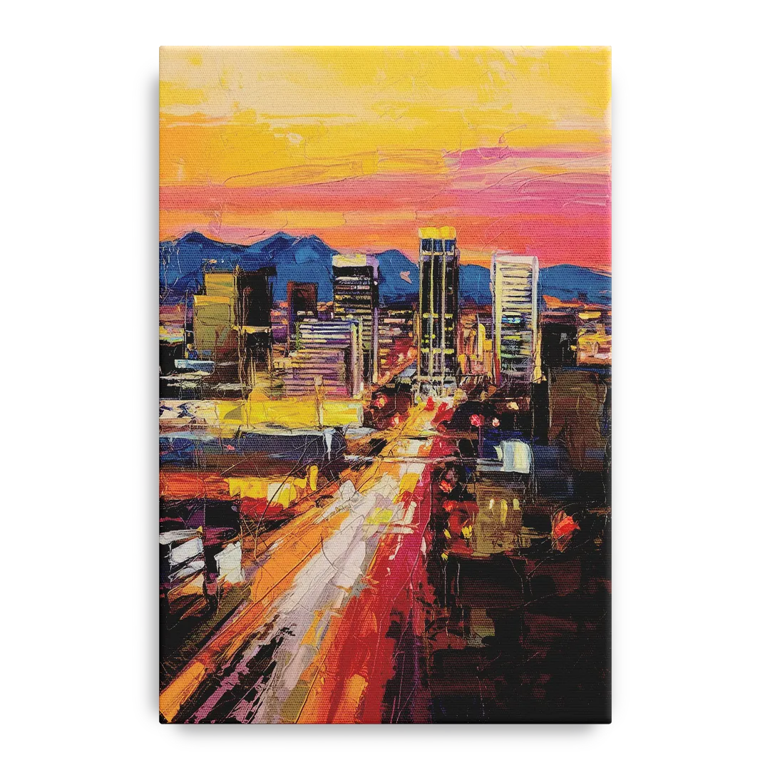 Phoenix Arizona Downtown Lights - Canvas Wall Art