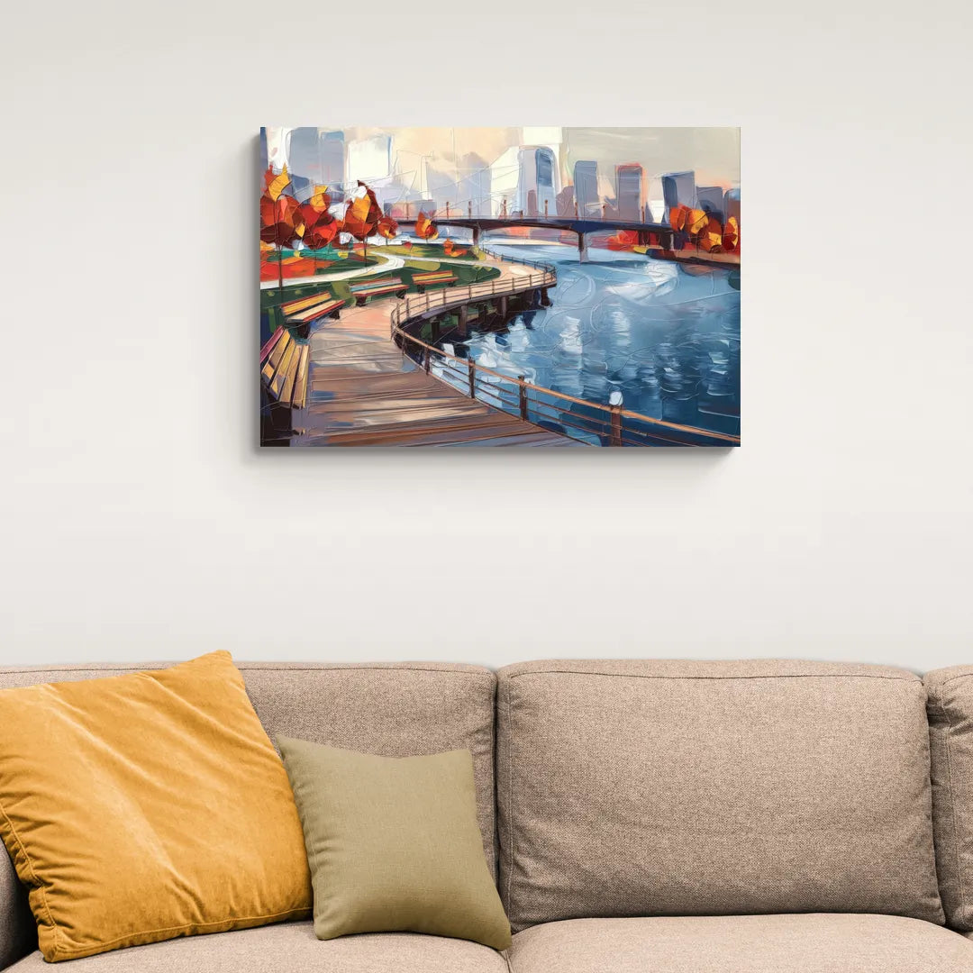 Buffalo Waterfront Boardwalk - Canvas Wall Art Living Room