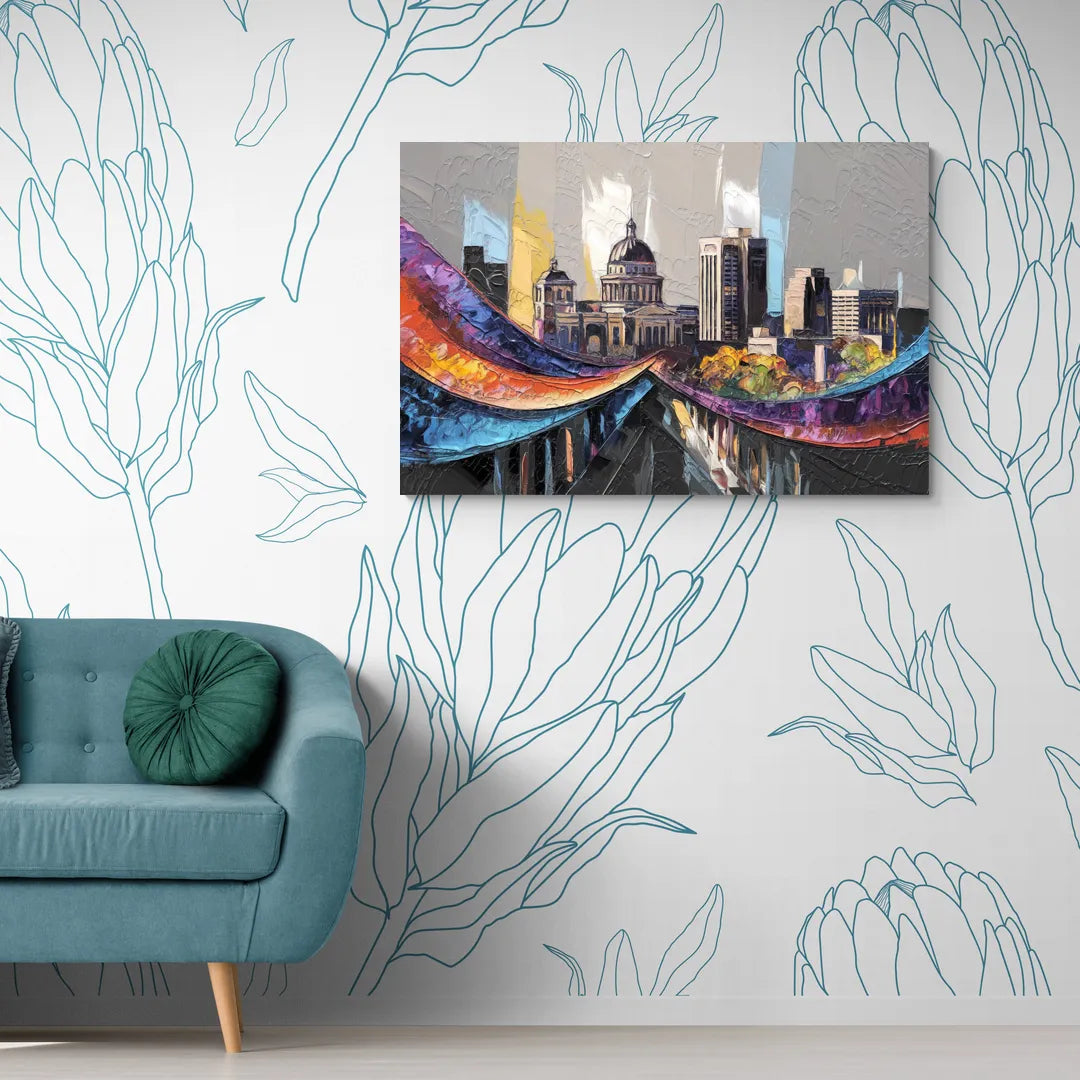 Des Moines Historic Landmarks - Canvas Wall Art Living Room
