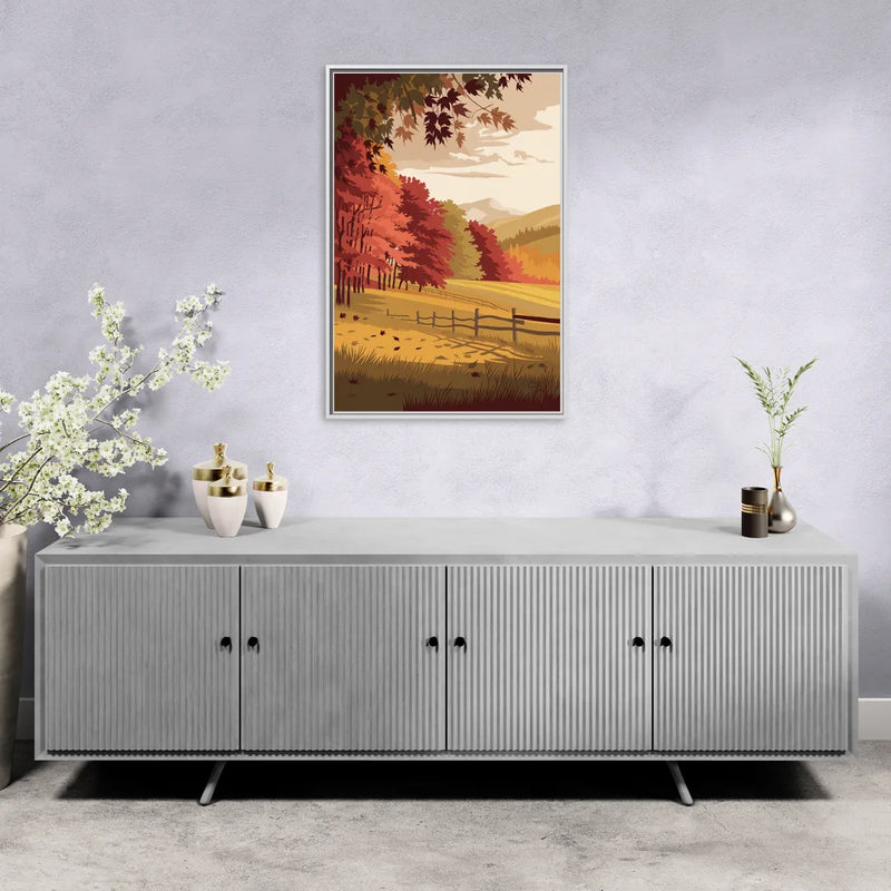 Burlington Fall Foliage - Living Room White Frame Canvas