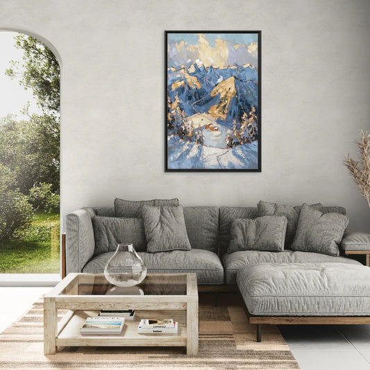 Park City Mountain Views - Living Room Black Frame Canvas