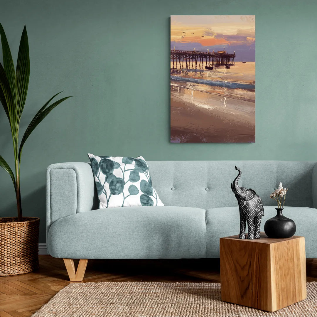Naples Pier at Twilight - Canvas Wall Art Living Room