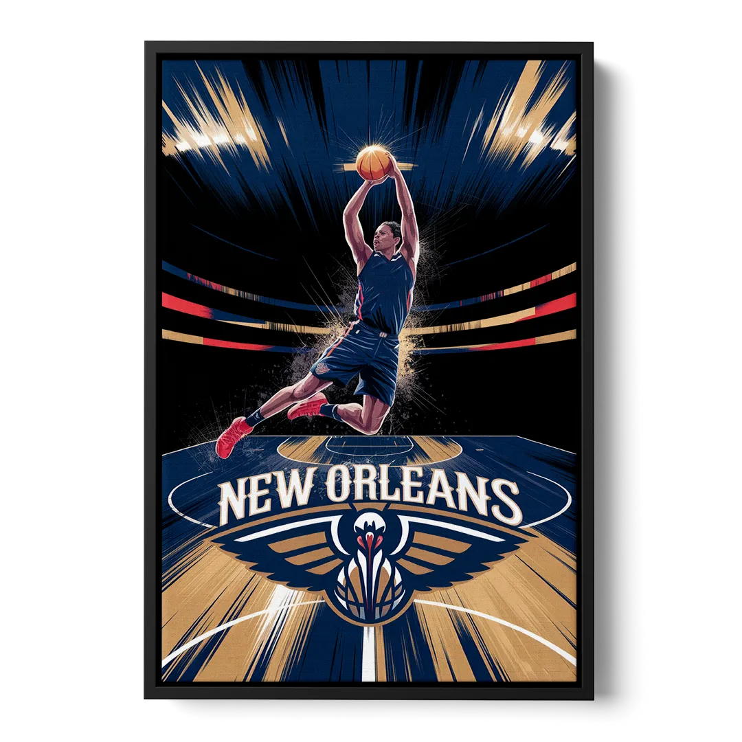New Orleans Pelicans Team Pride - Black Frame Canvas