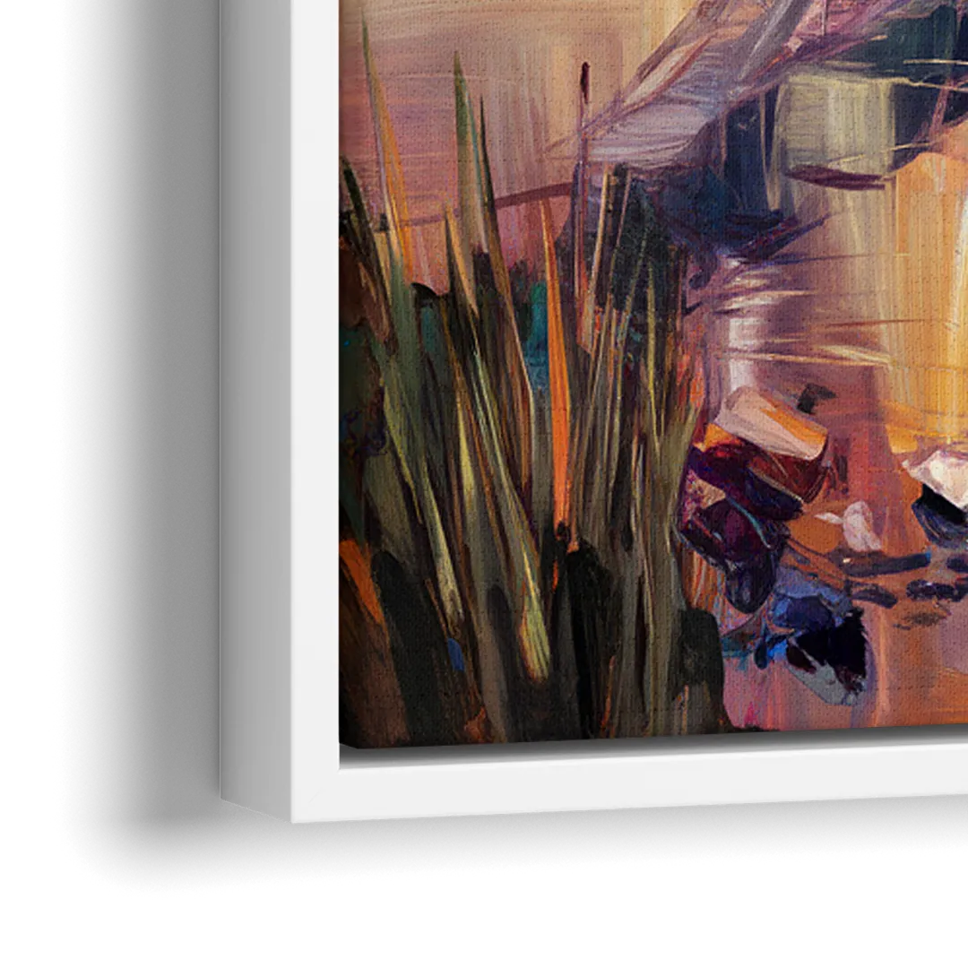 Chesapeake Bridge Panorama - Close-Up White Frame Canvas