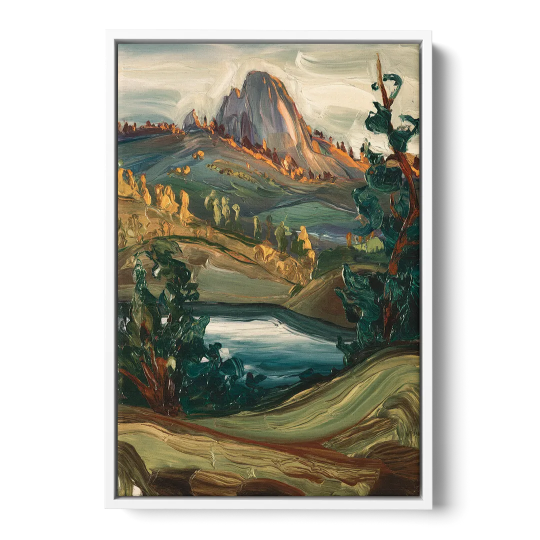 Little Rock Pinnacle Mountain - White Frame Canvas