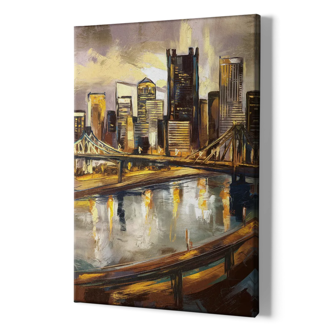 Pittsburgh Steel City Vibes - Canvas Print Art Sides
