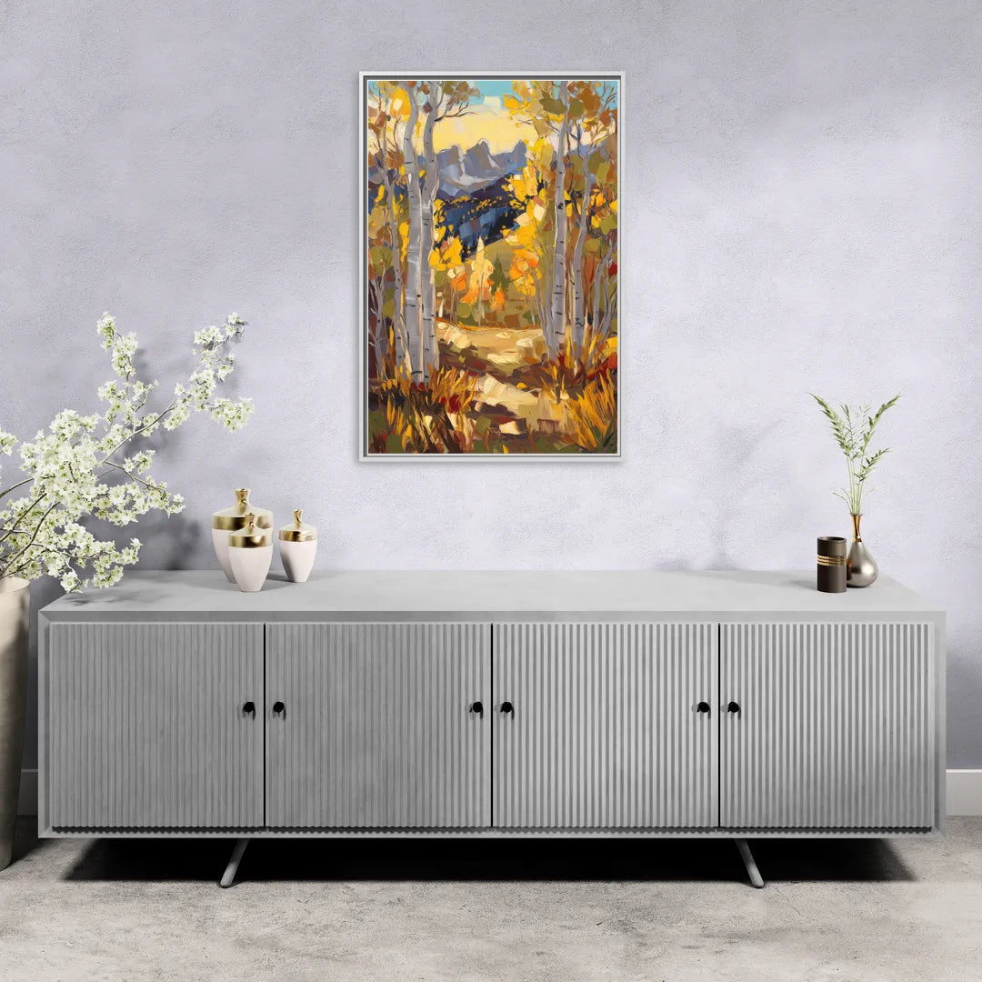 Telluride Autumn Aspen Forest - Living Room White Frame Canvas
