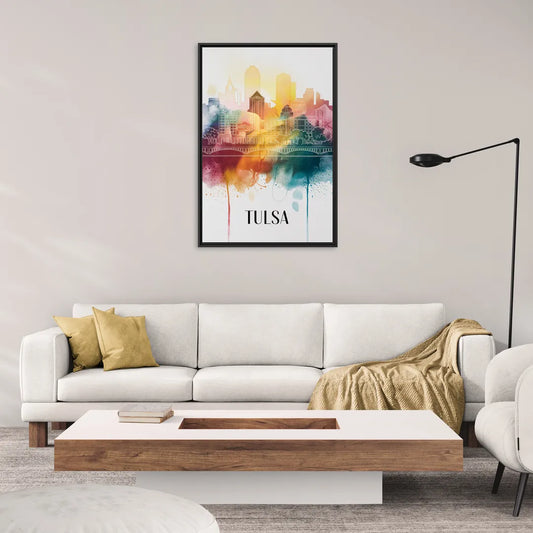 Tulsa Urban Charm - Living Room Black Frame Canvas