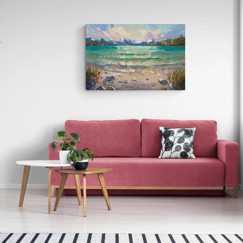 Lake Tahoe Mountain Serenity - Canvas Wall Art Living Room
