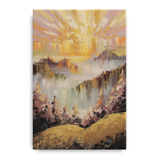 Gatlinburg Sunrise Over Mountains - Canvas Wall Art