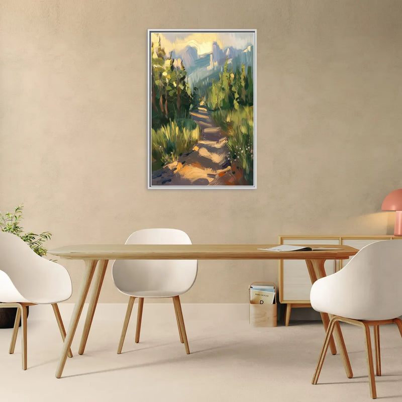 Bozeman Nature Trails - Living Room White Frame Canvas