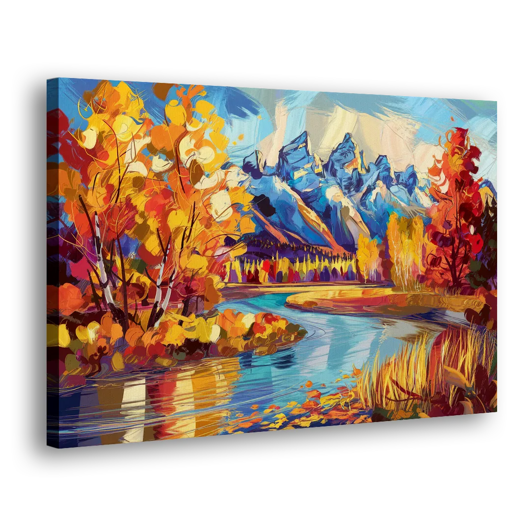 Jackson Hole Autumn Colors - Canvas Print Art Sides