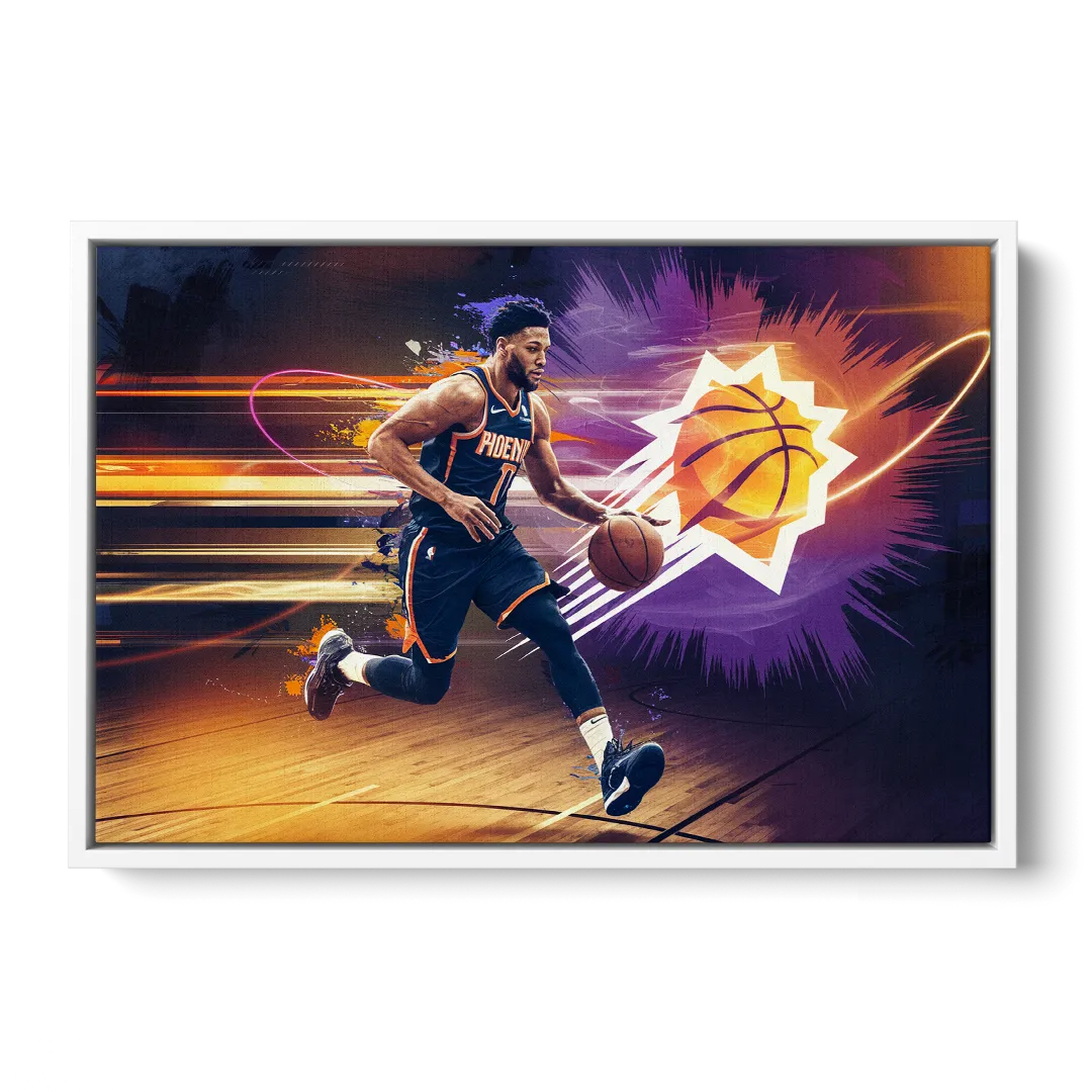 Phoenix Suns Basketball Spirit - White Frame Canvas