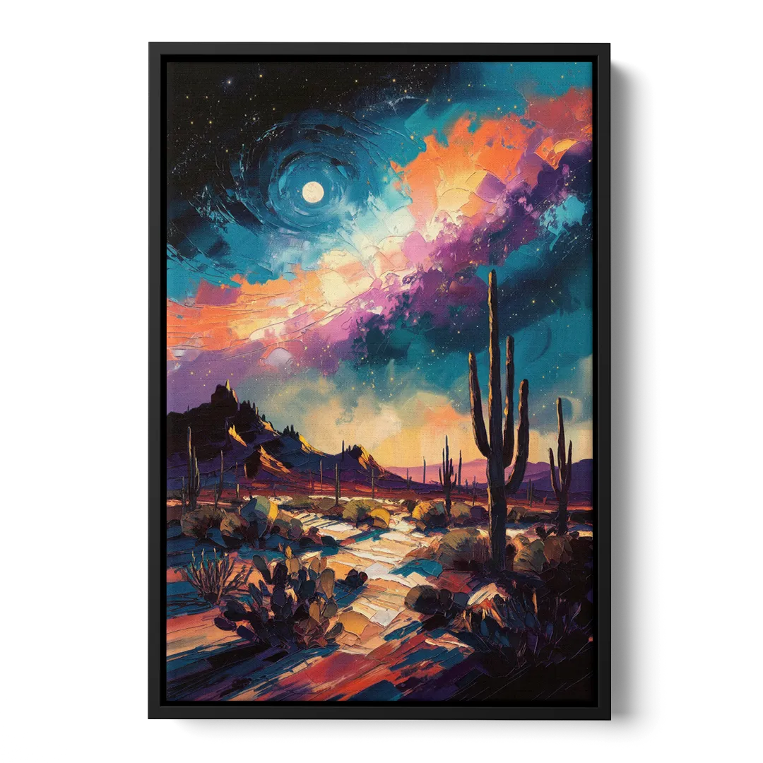Tucson Night Sky - Black Frame Canvas
