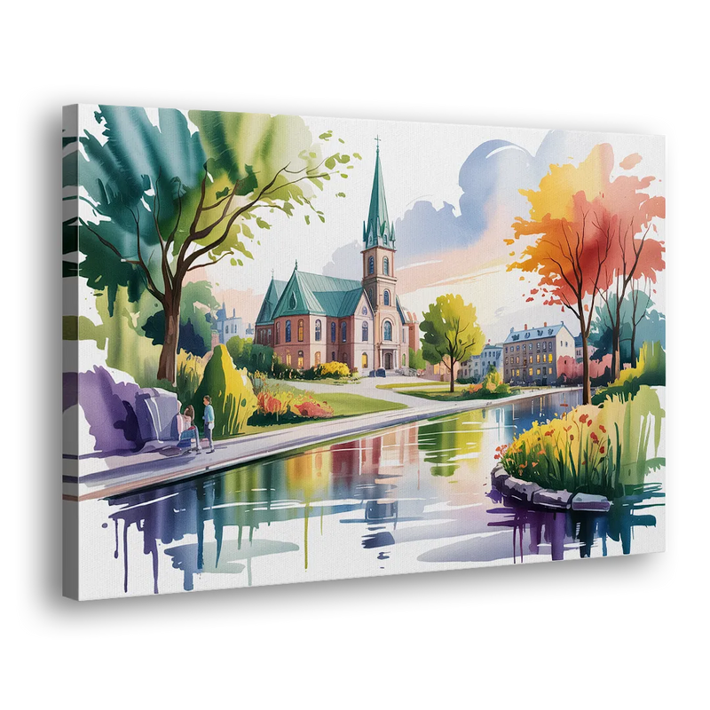 Quebec City Historic Churches - Canvas Print Art Sides