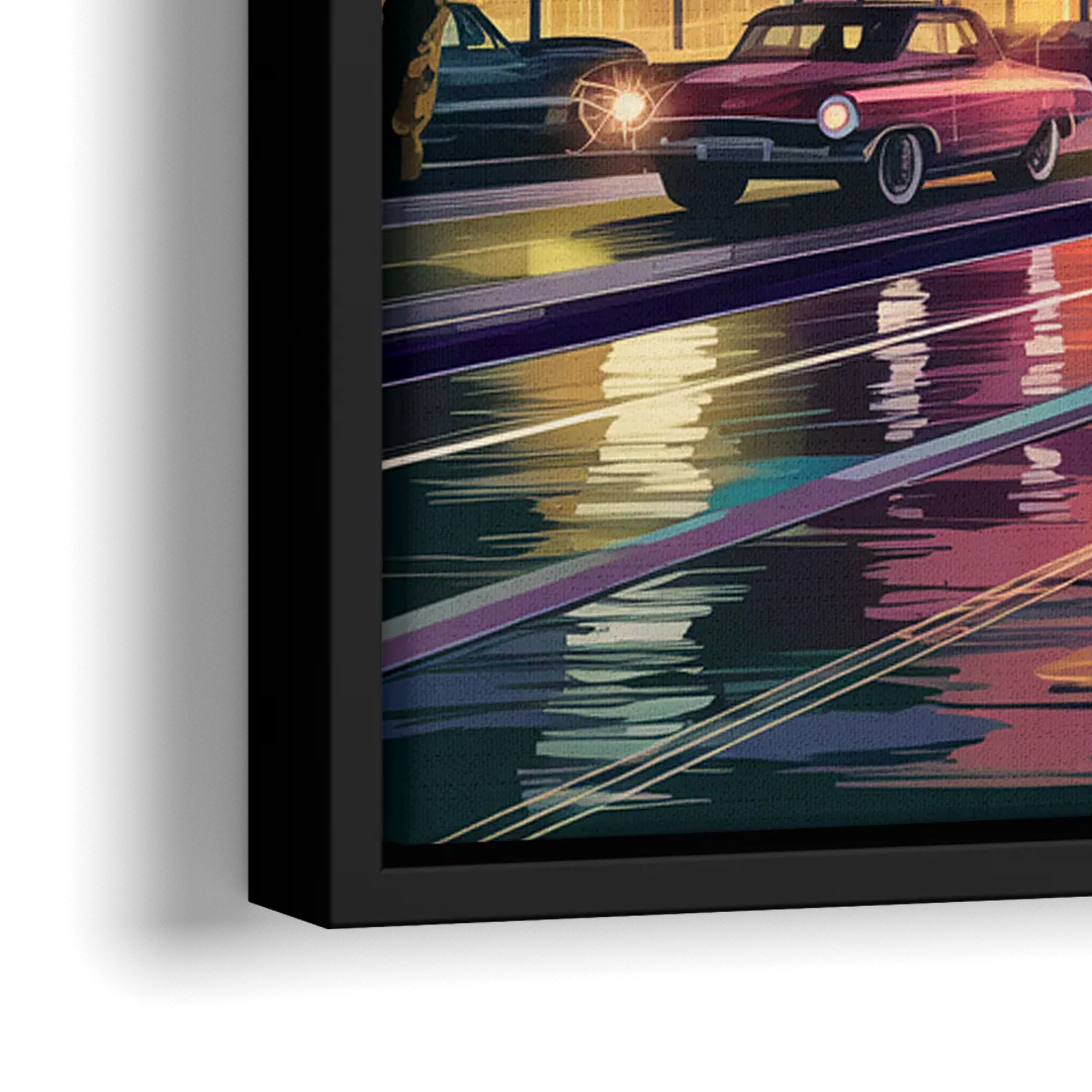 Miami Vibrant Colors - Close-Up Black Frame Canvas