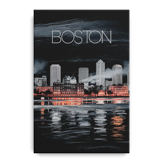 Boston Black and White Aesthetic - Canvas Wall Art